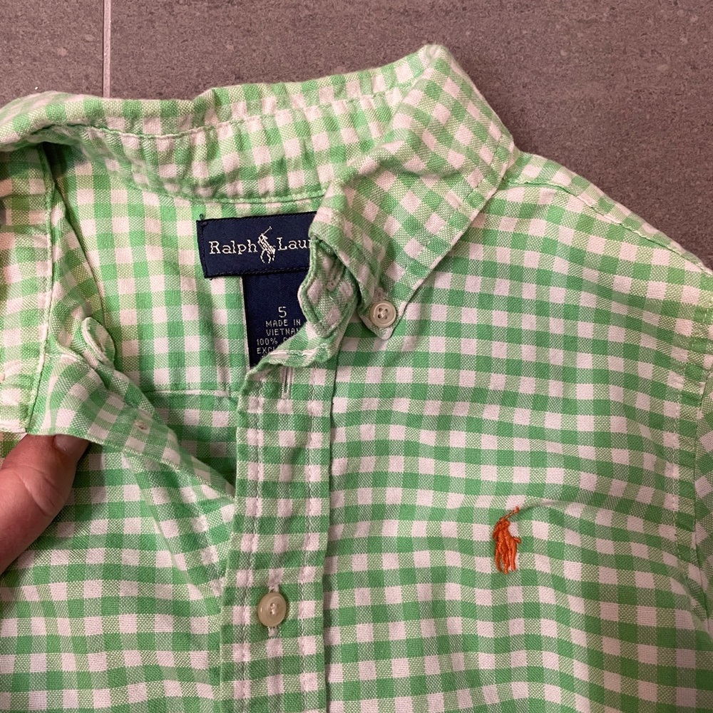 Polo Green Gingham Size 5
